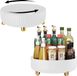 Unyqoos® Lazy Susan plateau draaiplateau – organisatiesysteem voor de keuken (diameter 29 cm), kunststof, 360° draaibaar, antislip, blanc avec bacs