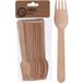 Couverts jetables en bois - fourchettes - 80x pièces - Couverts d'anniversaire ou de barbecue - 16 cm