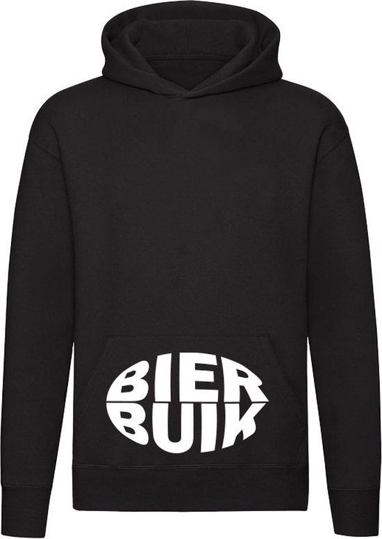 Bierbuik Hoodie Zwart 4XL Unisex - Katoen - Trui