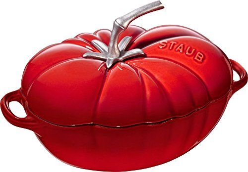 Staub Cocotte Tomaat 25 cm kersenrood braadpan, gietijzer, 35 x 24 x 16,5 cm