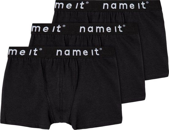 NAME IT NKMBOXER 3P NOOS Jongens Boxershort - 3-pack - Maat 98 - Zwart