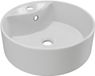 Vente-unique Meuble de salle de bain suspendu avec lavabo à poser rond et colonne - Beige - 80 cm - ONDIL