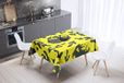 Bonamaison Tafelkleed, Anti-Mold, Sneldrogend, Waterdicht, 100% Polyester Tafellaken, Neon Geel, Rook, 140 x 140 Cm