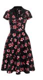 Hell Bunny Cherilyn Dress Dames Midi-jurk - zwart - S