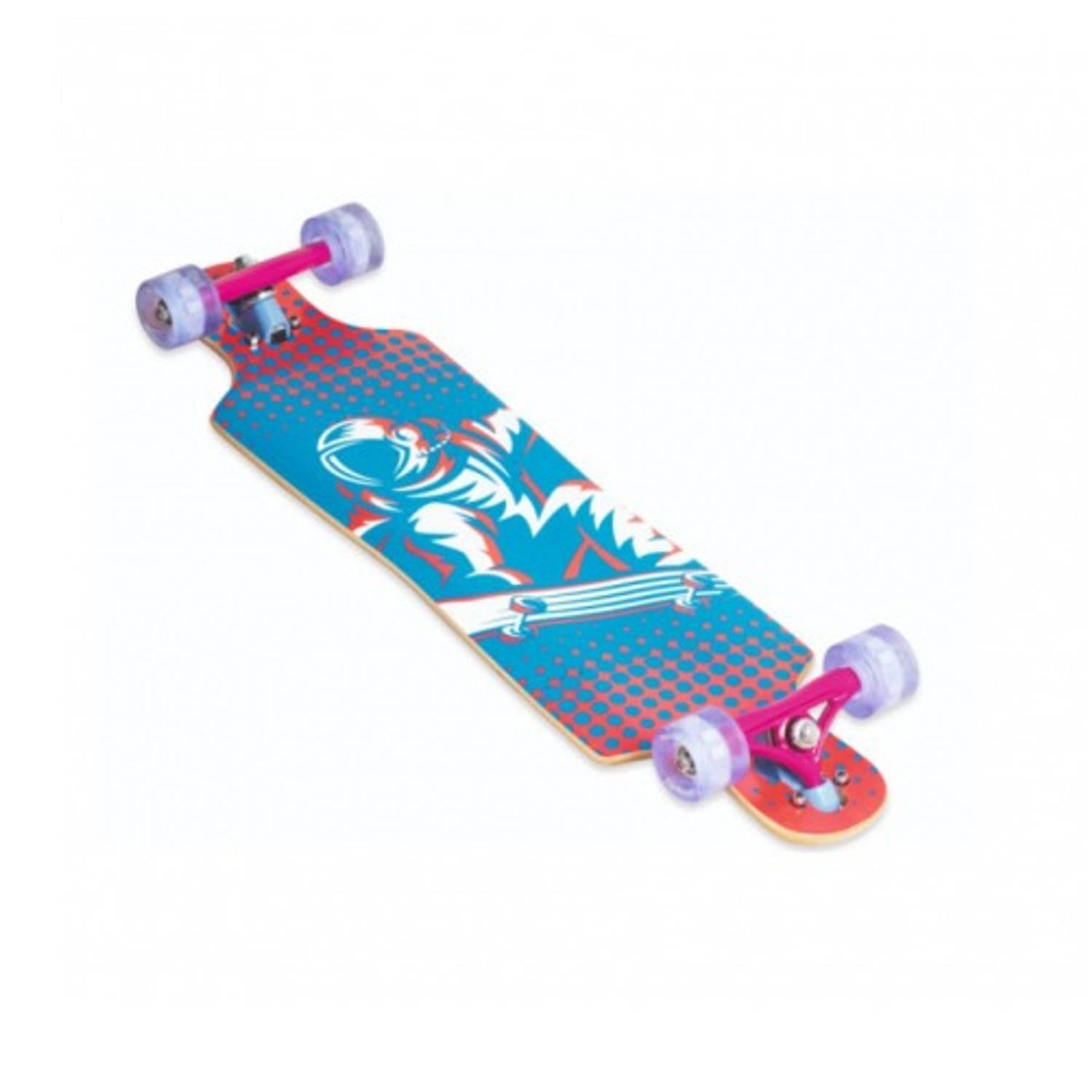 Muuwmi longboard Compact 83 x 22 cm blauw/roze