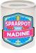 Bellatio Decorations Kinder spaarpot met naam - Nadine - keramiek - met dop - wit