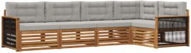 vidaXL Hoek loungeset 5-delig Naturel en lichtgrijs Acacia Hout