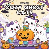 Cozy Ghost Cats Coloring Book for Kids