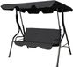 Costway Balancelle de jardin sur pied pour 3 personnes avec toit imperméabilisant idéal pour jardin terrasse noir