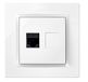 SIMON RJ45-stopcontact Cat 5e, inbouwstekker, ethernet-kabelconnector, pareerd-stekker, serie Simon 10, eenvoudig te installeren, incl. frame, deksel en mechanisme, wit