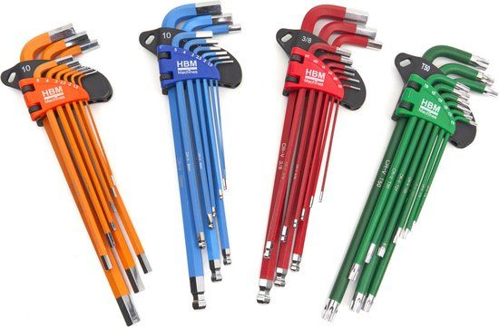HBM 36 Delige Professionele Inbussleutelset MM, INCH, TORX
