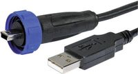 Bulgin PX0441/2M00 Adaptateur pour connecteur USB 2.0 - Connecteur IP68, USB A/Mini USB B droit