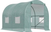 Outsunny Foliekas met Raam, Rolldeur, Groen
