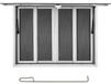 StarTech Verkoopklep voor foodtrucks - Robuust - Aluminiumlegering - 4 horizontale schuiframen met insectenwering - Opklapbare klep - Veilig slot - Zilverkleurig