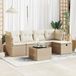 Maison Exclusive - Salon de jardin 6 pièces avec coussins, polyrotin beige