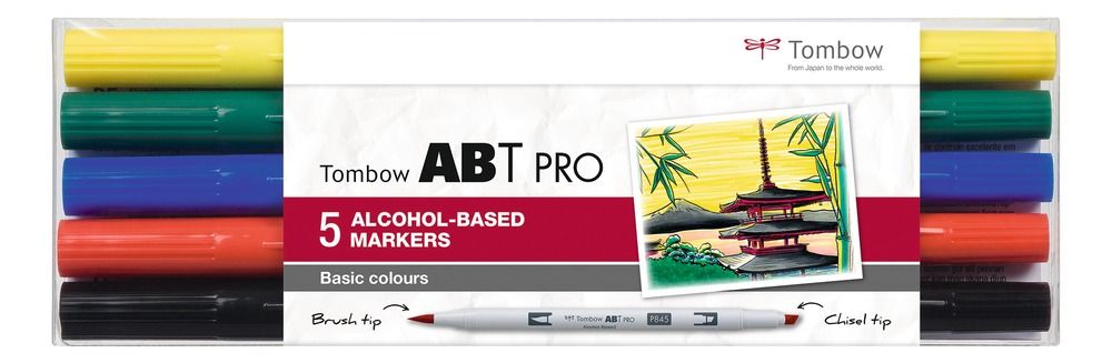 Tombow ABT Pro - ABTP-5P-1 - 5 stuks - Markeerstiften