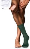 FALKE Highshine elegant licht glanzend zijde katoen sokken heren groen - maat 41-42