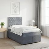 vidaXL Boxspringbed met matras Donkergrijs 120 x 190 cm Fluweel
