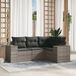 Maison Exclusive - Ensemble de meubles de jardin 4 pièces avec banc et coussins, gris, en polyrotin