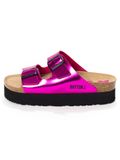 Bayton Muiltjes 'JAPET' lichtbruin / fuchsia / zwart