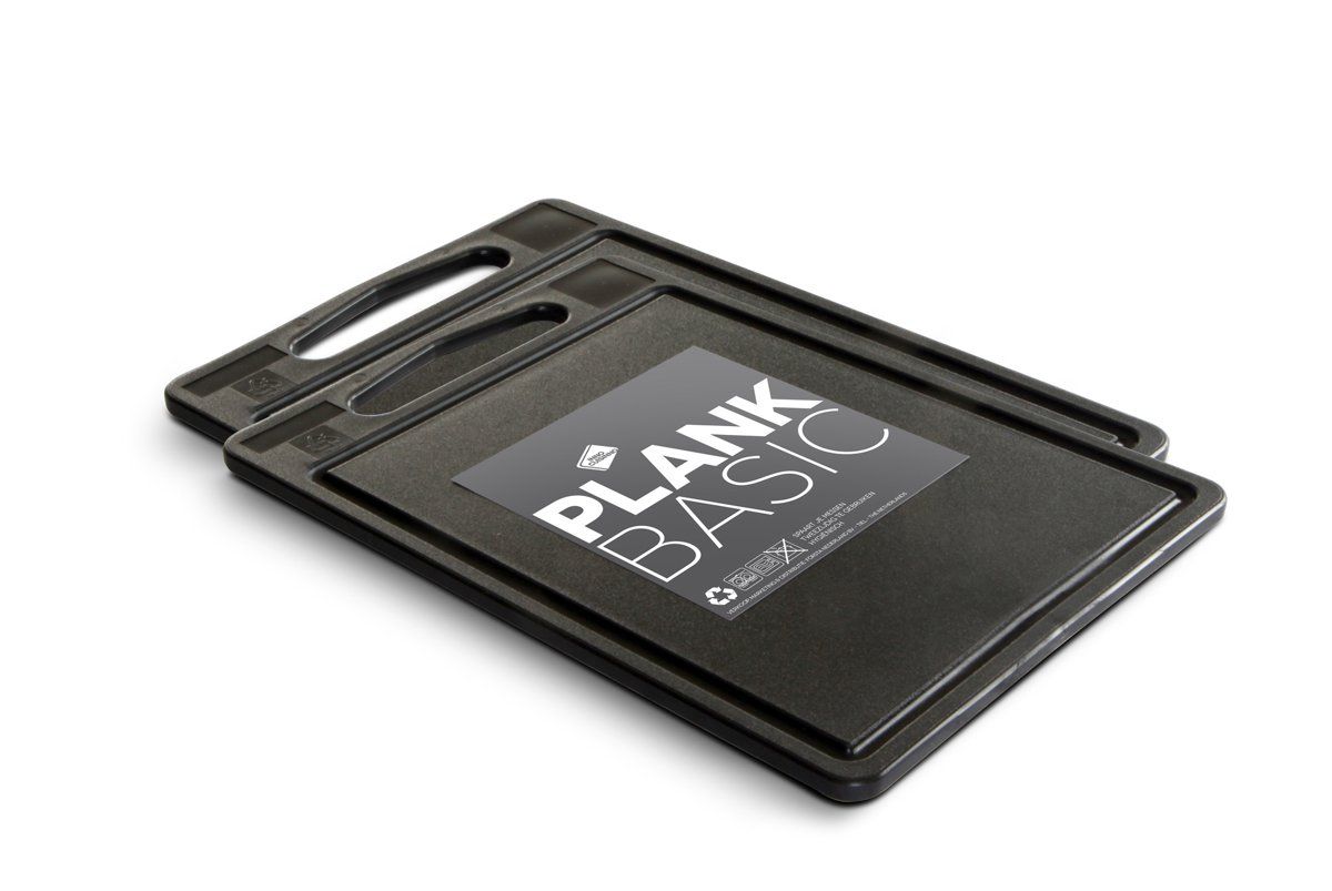 Inno Cuisinno Snijplank BASIC - met ril - set a 2 stuks - 35 x 25 cm - zwart