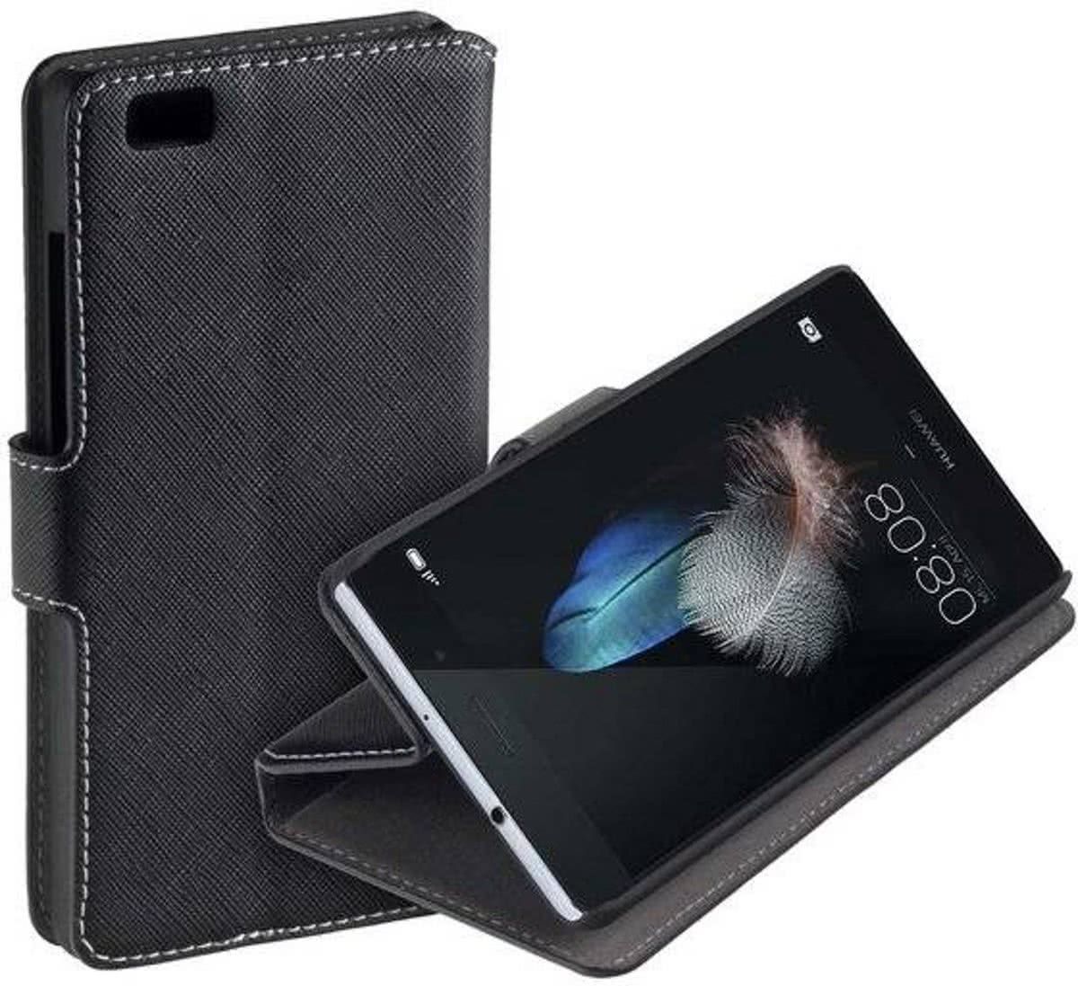 LELYCASE HC zwart bookcase Telefoonhoesje voor de Huawei P8 Lite
