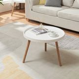 en.casa Salontafel Bongard rond Ø60x45 cm wit en naturel