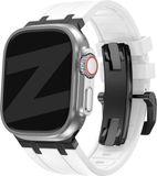 Bandz Siliconen band 'Luxe Liquid' - Wit met zwarte connectors