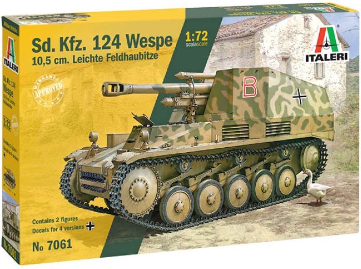 Italeri 1:72 7061 SD.KFZ.124 Wespe Tank Plastic kit