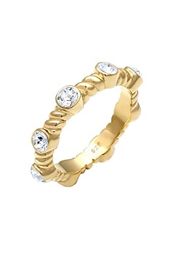 Elli Premium ring gedraaid Infinity Swarovski® kristallen 925 zilver,