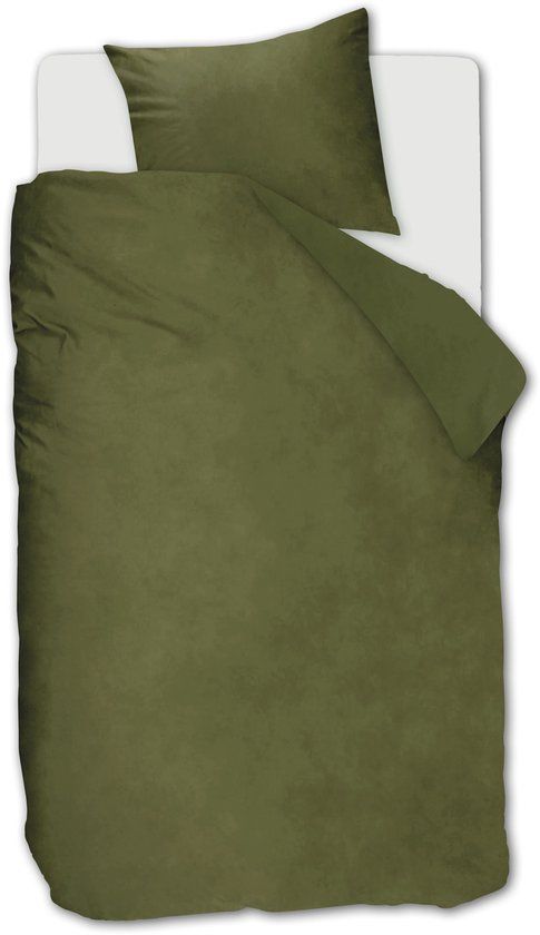 Ambiante Velvety dekbedovertrek - Eenpersoons - 140 x 200/220 cm - Groen