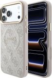Guess Backcover hoesje voor Apple iPhone 18 Pro - HC Magsafe EMBossed 4G PU With Classic - Roze