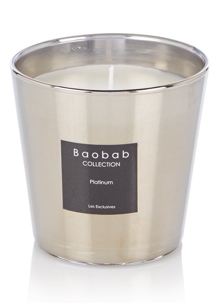 Baobab Collection Platinum geurkaars - Parelmoer - Glas