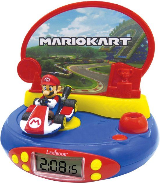 Lexibook Mario Kart 3D Projectorklok met geluiden uit het videospel