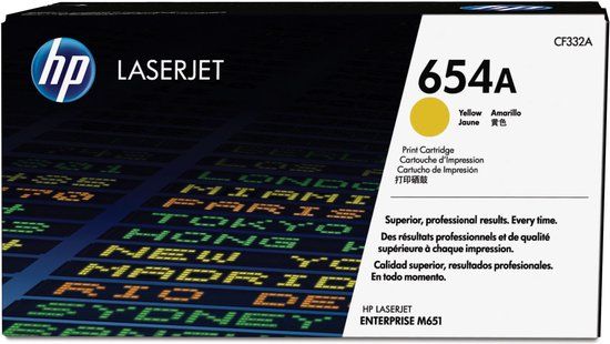 HP 654A Gele Originele Laserjet Tonercartridge - CF332A