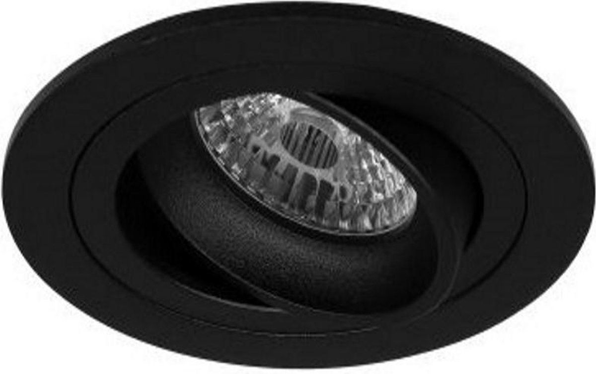 Philips LED inbouwspot Abdon - Rond Zwart - Koel Wit - Dimbaar - 4.9W - Aluminium