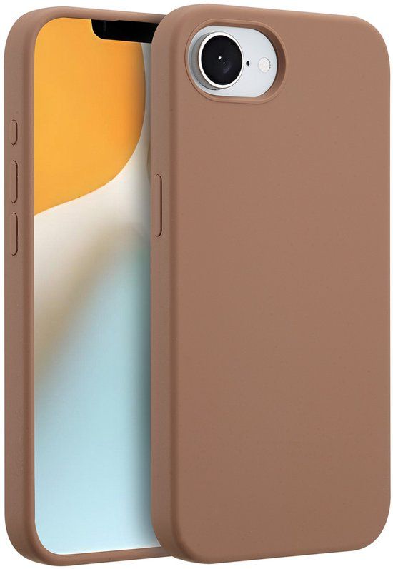 Accezz Liquid Silicone Backcover met MagSafe voor de Apple iPhone 17e / 16e - Lichtbruin