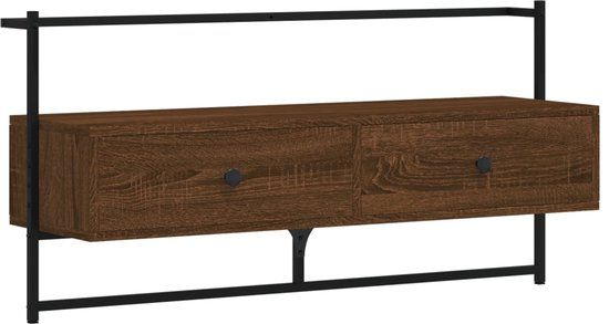 vidaXL TV meubel & entertainment center, 100.5x30x51 cm, hout, bruin eikenkleur