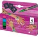 C.Kreul Tattoo Pen Set met 2 Sjablonen - Set met 4 gekleurde tattoo pennen en sjablonen, dermatologisch getest, veilig voor de huid