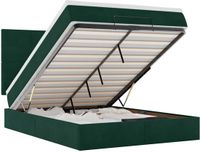 vidaXL lit plateforme avec matelas et LED 140x190cm velours vert foncé