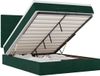 vidaXL lit plateforme avec matelas et LED 140x190cm velours vert foncé