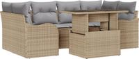 vidaXL Tuinbank Set Beige PolyRiet