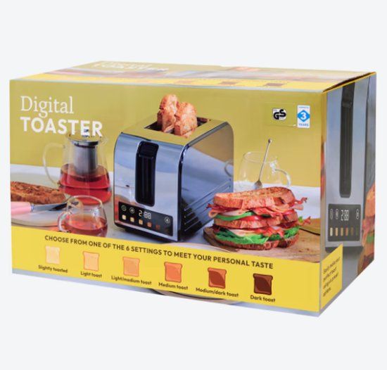 Tristar Digitale broodrooster – 750 W – 6 bruiningsstanden – Ontdooifunctie – Zwart