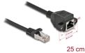 Delock Network Extension Cable S/FTP RJ45 plug to RJ45 jack Cat.6A 25 cm black