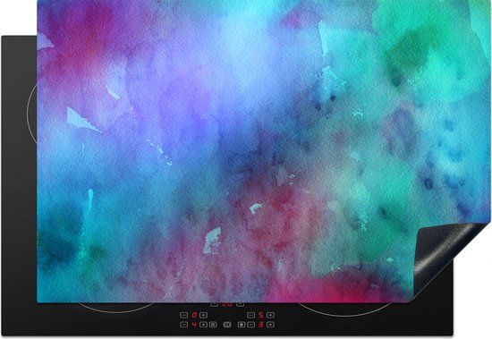 KitchenYeah® Inductie beschermer 77x51 cm - Waterverf - Multicolor - Inductiebeschermer