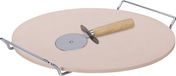 Smile Pizza Stone 33 cm - Pizzasteen - Chamotte Keramiek - Inclusief Pizza Snijmes