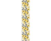 Ambiance Sticker Voorgelijmd vliesbehang - Scandinavisch geel aquarelbloemen - 1 rol van 300x60 cm