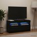 Maison Exclusive - meuble TV LED, noir, en panneaux de particules