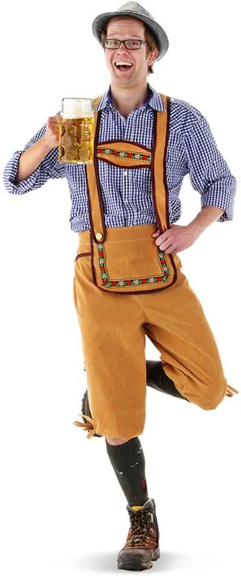 Folat Lederhosen Bruin Heren Maat XL/XXL - Verkleedkleding