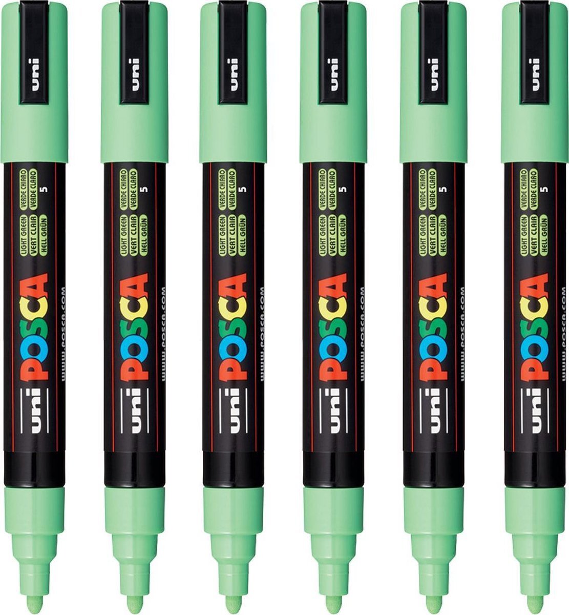 Posca Stiften PC-5M Medium Tip - verfstiften - Lichtgroen - 6 stuks